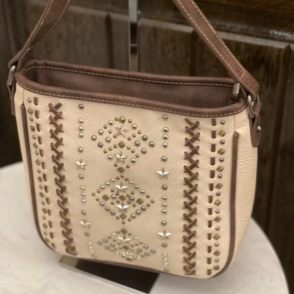 Montana West Aztec Crossbody NWT Beige - Picture 3 of 8